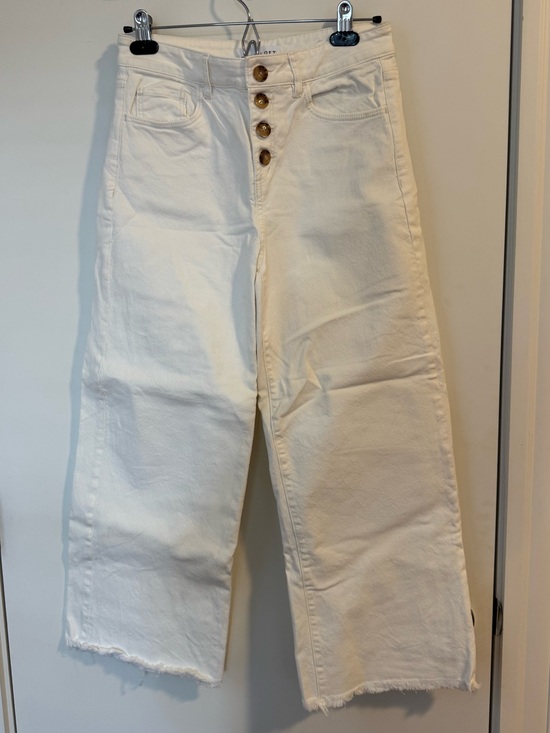 LOFT Denim - LOFT Cream High-Rise Wide Leg Jeans with Button Front